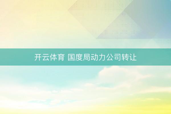 开云体育 国度局动力公司转让